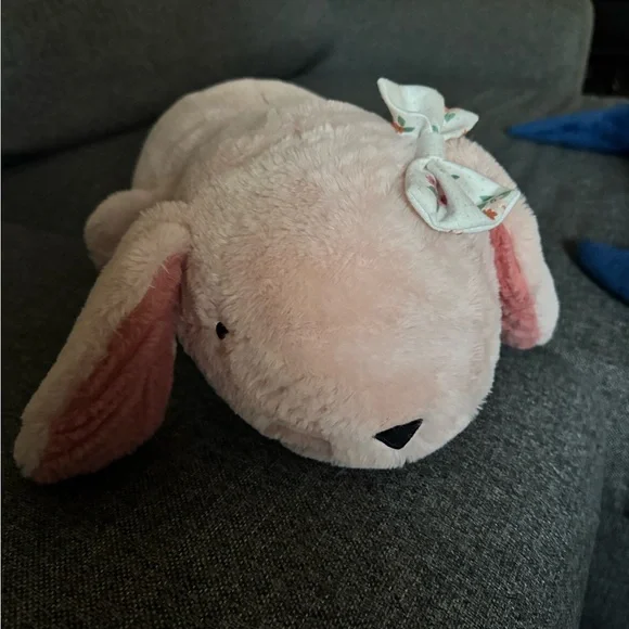 Pink Plush Bunny with Bow - Picture 1 of 4